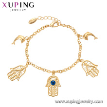 75137 Xuping personnalisé style spécial main poisson chaîne en or bracelet avec bijoux oeil mauvais